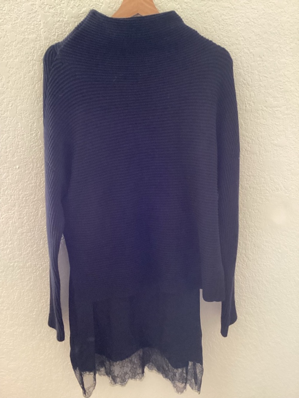 All Saints Black ELOISE 2-IN-1 JUMPER Sweater Lace Layer DRESS Set - Picture 5 of 13